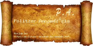 Politzer Annamária névjegykártya